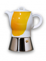 Кофеварка гейзерная Ancap Espressina Classic сталь, фарфор деколь Happy Colours Giallo Фото 1