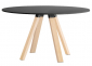 Стол обеденный PEDRALI Arki-Table Wood дуб, компакт-ламинат HPL беленый дуб, черный Фото 1