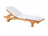 Лежак деревянный с матрасом Unopiu Chelsea тик, акрил коричневый, латте Фото 4