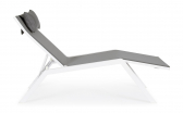 Шезлонг-лежак металлический Garden Relax Krion алюминий, текстилен белый, темно-серый Фото 3