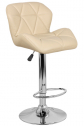 Стул барный с обивкой E-line Алмаз сталь, экокожа бежевый Фото 1