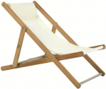 Шезлонг деревянный Ethimo Elle тик, акрил натуральный, слоновая кость Фото 9