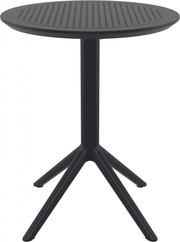 Стол пластиковый складной Sky Folding Table Ø60, черный, Ø600х740 мм