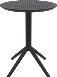 Стол пластиковый складной Sky Folding Table Ø60, черный, Ø600х740 мм