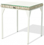 Столик плетеный со стеклом приставной Brafta