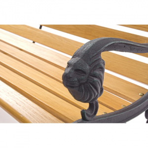 Скамейка кованая Garden Relax Lion чугун, дерево коричневый Фото 3