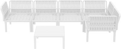 Комплект пластиковой мебели Siesta Contract Portofino Lounge Corner стеклопластик, полипропилен, полиэстер белый, светло-коричневый Фото 13