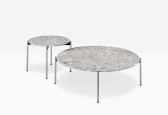 Столик кофейный PEDRALI Blume алюминий, сталь, искусственный камень серебристый, серый мрамор Фото 4