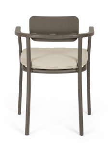 Кресло металлическое с подушкой Garden Relax Makena алюминий, олефин какао, песочный Фото 3