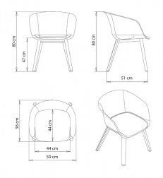Кресло пластиковое с обивкой-thumbs-Фото3