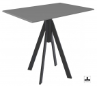 Стол обеденный Genart Fuoz Werzalit Uniart сталь, верзалит черный, темно-серый Фото 1