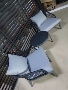 Столик кофейный стеклянный Tagliamento Lounge алюминий, стекло с керамическим покрытием антрацит, серый Фото 6