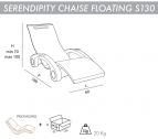 Шезлонг-лежак пластиковый плавающий Arkema Serendipity Chaise Floating S130 полиэтилен высокой плотности Фото 2