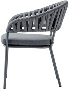 Кресло плетеное с подушкой Grattoni Victory алюминий, роуп, олефин титановый Фото 1