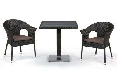 Комплект плетеной мебели Afina T607D/Y97B-W53 Brown 2Pcs искусственный ротанг, сталь коричневый Фото 1