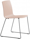 Стул пластиковый на полозьях PEDRALI Inga сталь, технополимер черный, нежно-розовый Фото 1