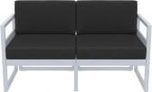 Диван пластиковый двухместный с подушками Siesta Contract Mykonos стеклопластик, полиэстер серебристый, черный Фото 5