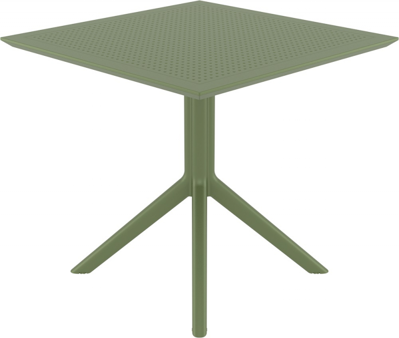 Стол пластиковый Sky Table 80, оливковый, 800х800х740 мм