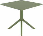 Стол пластиковый Siesta Contract Sky Table 80 сталь, пластик оливковый Фото 6