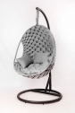 Кресло подвесное плетеное Pride Design Валио Гламур сталь, микровелюр серый Фото 4
