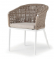 Кресло плетеное мягкое Grattoni Cuba алюминий, роуп, олефин белый, шампанское Фото 4