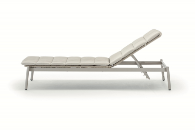 Лежак плетеный с матрасом Grattoni Atol алюминий, роуп, олефин тортора, шампанское Фото 6