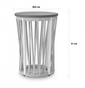 Столик кофейный плетеный Rever Levante сталь, роуп, эвкалипт Фото 2