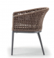 Кресло плетеное мягкое Grattoni Cuba алюминий, роуп, олефин антрацит, коричневый Фото 5