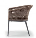 Кресло плетеное мягкое Grattoni Cuba алюминий, роуп, олефин антрацит, коричневый Фото 5
