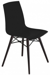 Стул пластиковый PAPATYA X-Treme-S Wox Beech Wood бук, поликарбонат венге, черный Фото 1