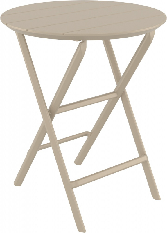 Стол пластиковый складной Helen Folding Table Ø60, бежевый, Ø600х740 мм