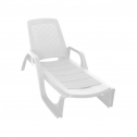 Шезлонг-лежак пластиковый BiRattan Nilo пластик белый Фото 2