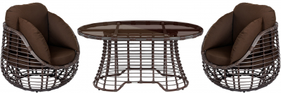 Комплект плетеной мебели ReeHouse Lotus алюминий, искусственный ротанг, олефин, стекло шоколад металлик, коричневый, бронза Фото 1
