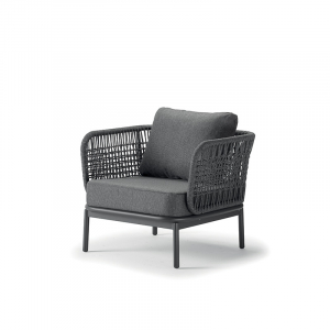 Комплект лаунж мебели Grattoni Yolk алюминий, роуп, олефин антрацит, темно-серый, угольный Фото 4