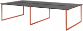 Стол с каналом для протяжки проводов PEDRALI Toa Workstation алюминий, компакт-ламинат HPL оранжевый, черный Фото 1