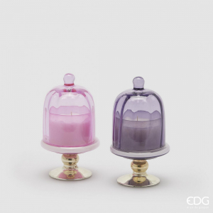 Аромасвеча Северное Дерево с подсвечником EDG Candle стекло, воск розовый, сиреневый Фото 1