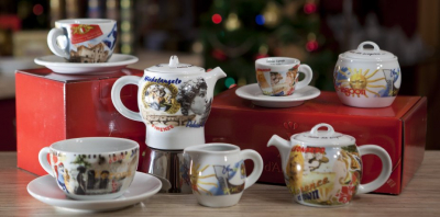Кофеварка гейзерная Ancap Espressina Classic сталь, фарфор деколь Bella Italia 1 Фото 3