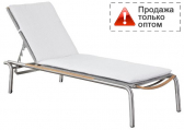 Шезлонг-лежак плетеный с матрасом Higold Pioneer нержавеющая сталь, тик, олефин Фото 1