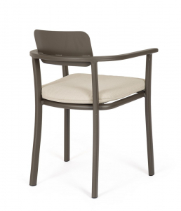 Кресло металлическое с подушкой Garden Relax Makena алюминий, олефин какао, песочный Фото 4