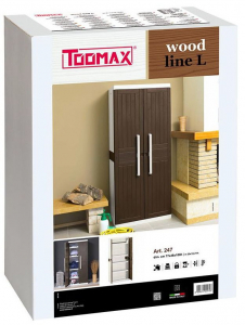 Шкаф пластиковый двухдверный Toomax Wood Line L пластик молочный, коричневый Фото 3