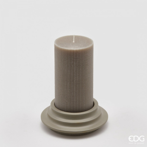 Дорическая аромасвеча с подставкой EDG Doric Candle цемент, воск серый Фото 1