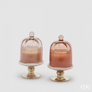 Аромасвеча Уд с подсвечником EDG Candle стекло, воск розовый, светло-коричневый Фото 1