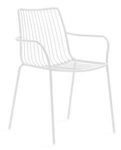 Кресло металлическое с высокой спинкой PEDRALI Nolita сталь белый Фото 1