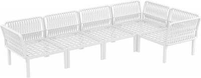 Комплект пластиковой мебели Siesta Contract Portofino Lounge Corner стеклопластик, полипропилен, полиэстер белый, светло-коричневый Фото 16