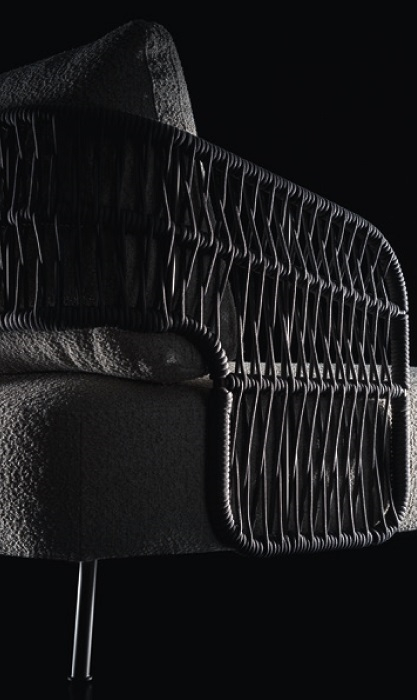Кресло плетеное с обивкой 356 Outdoor Woven