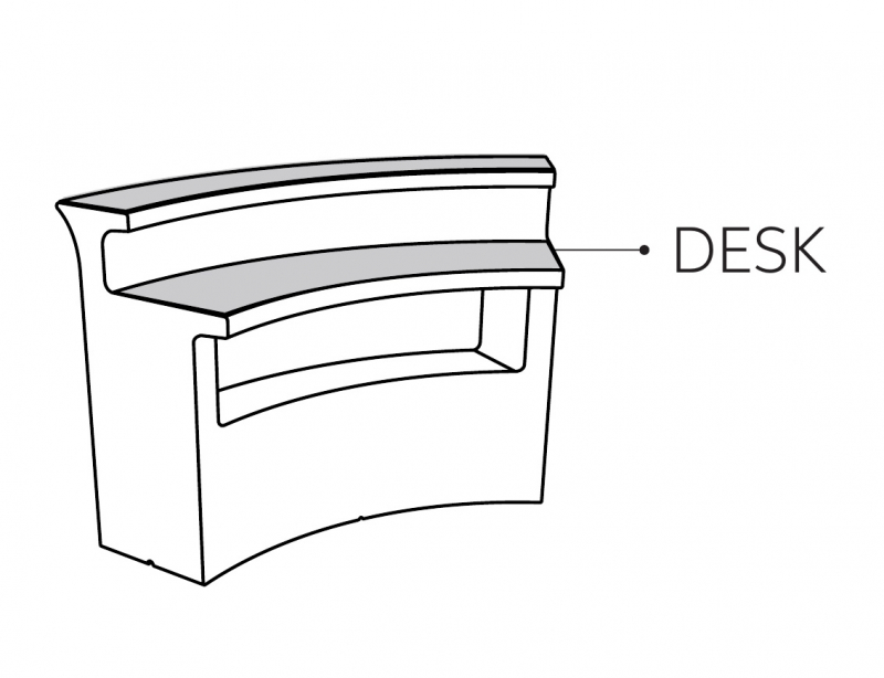 Столешница стеклянная для барной стойки Break Bar Desk