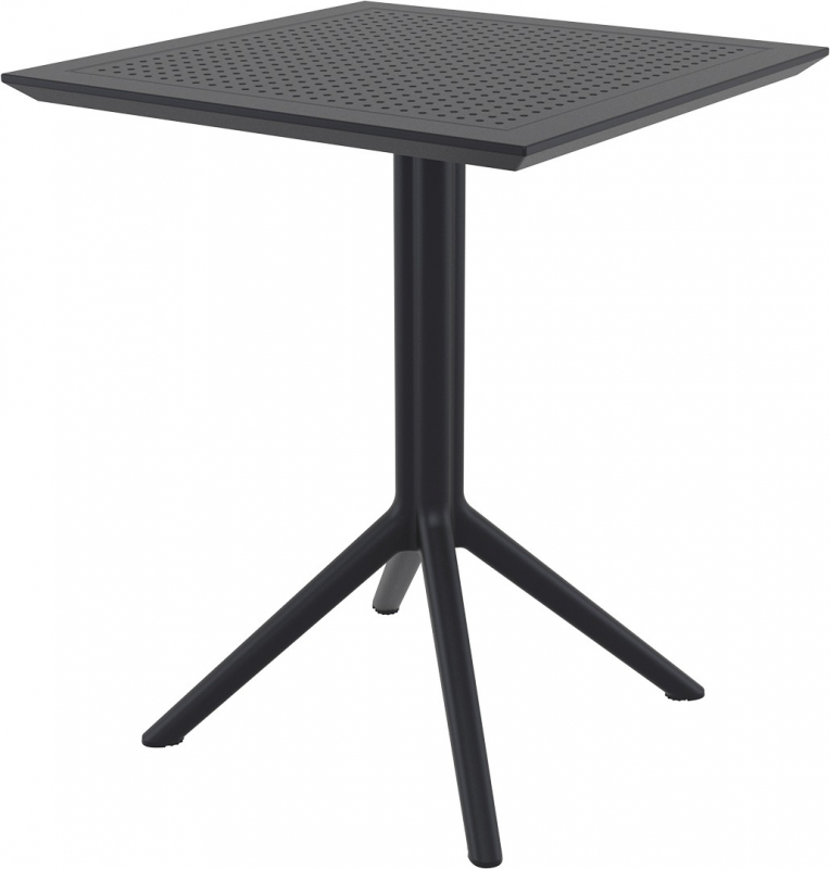 Стол пластиковый складной Sky Folding Table 60, черный, 600х600х740 мм