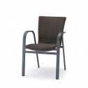 Стул с закругленной спинкой GS913 Grattoni алюминий, искусственный ротанг коричневый Фото 1