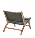 Стул лаунж деревянный с обивкой Garden Relax Joanna тик, натуральная кожа натуральный, зеленый Фото 7
