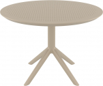 Стол пластиковый Siesta Contract Sky Table Ø105 сталь, пластик бежевый Фото 11